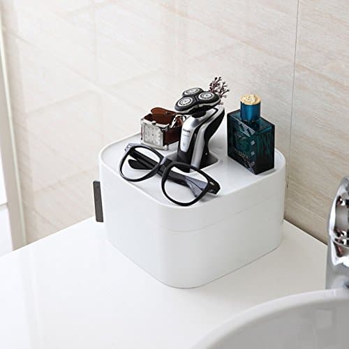 Creative desktop makeup storage box multifunction rotating desktop storage box plastic storage box-A