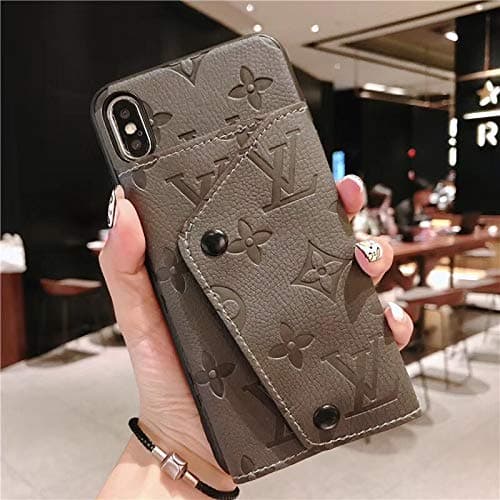 iPhone 7, iPhone 8 Wallet Case (FBA Guarantee Fast Delivery) Classic Pattern Elegant Luxury Leather Detachable Cover and Closure Flip Case for iPhone 7, iPhone 8 (Gray)