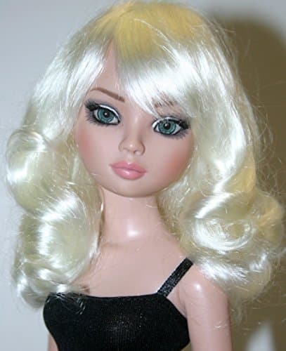 Curly White Blonde Wig w/ Wispy Bangs Size 6-7 Ellowyne Kish Tonner - Jas