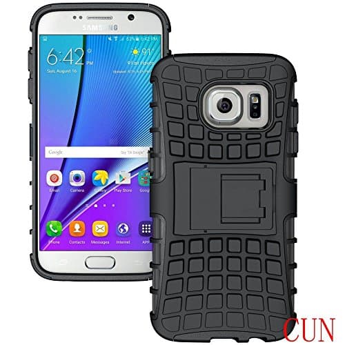 S7 Edge case,Samsung Galaxy S7 Edge case,CUN*NEW shockproof Tough Rugged Dual-Layer Case with Built-in Kisckstand Heavy Duty Rugged Dual Layer Case with kickstand (Black)