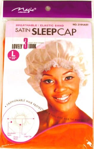 Orange, Satin Sleeping Cap, Breathable and Comfortable Material, Elastic Band, Large Size 20"