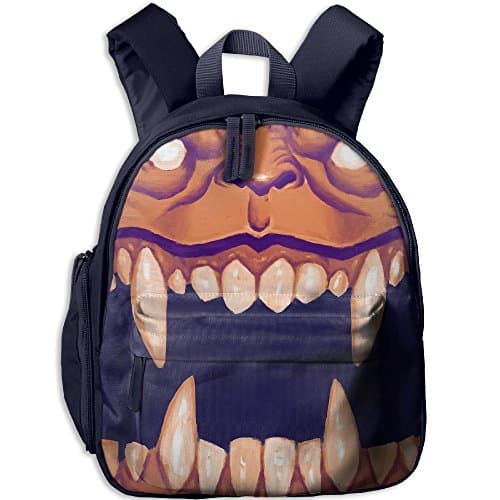 WYFG Monster Teeth Multi-Pockets Shoulder BookBag Teens Backpack Student Daypack