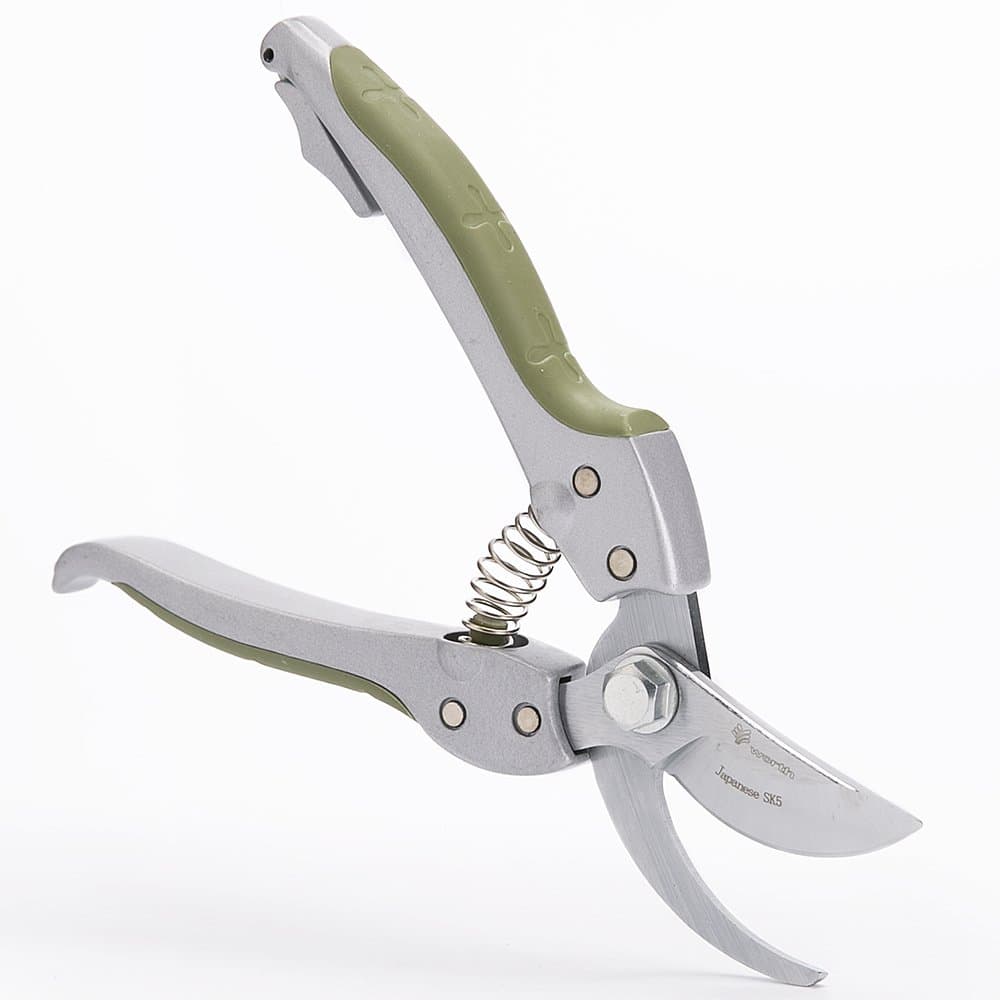 WORTH GARDEN High-end Professional Bypass Pruner, 7" Pruning Shears,Green Pruning Scissors,Bonsai Secateurs