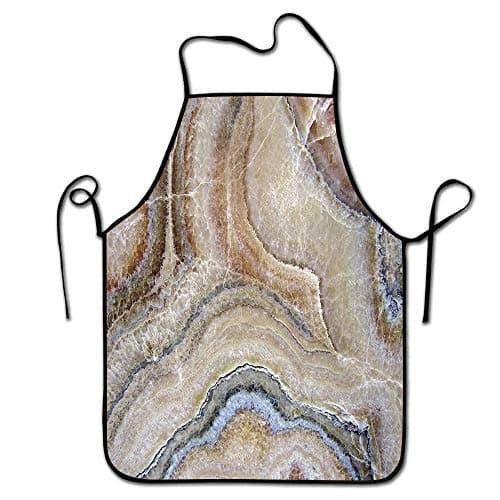Marble Apron Baking Surreal Onyx Stone Surface Pattern with Nature Details Artistic Picture Apron for Hair Stylist Cinnamon Grey Tan Beige
