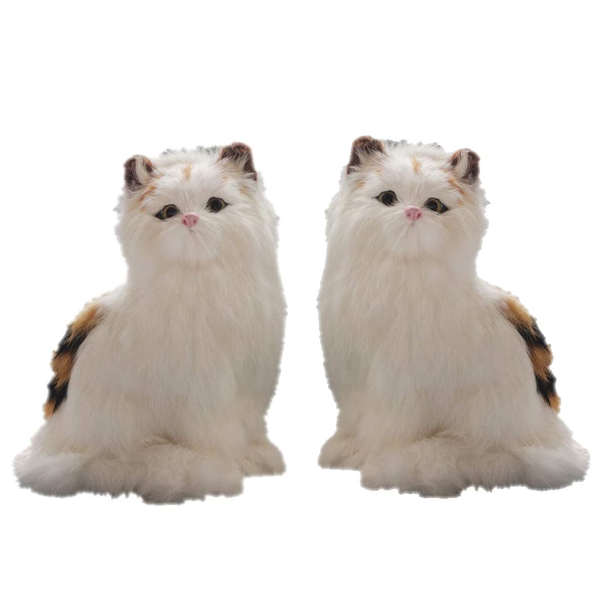 LUCKFY Cute Simulation Kitten Cat Model Realistic Plush Stuffed Cat Dolls for Kids Christmas Birthday Toy Gift Home Decor
