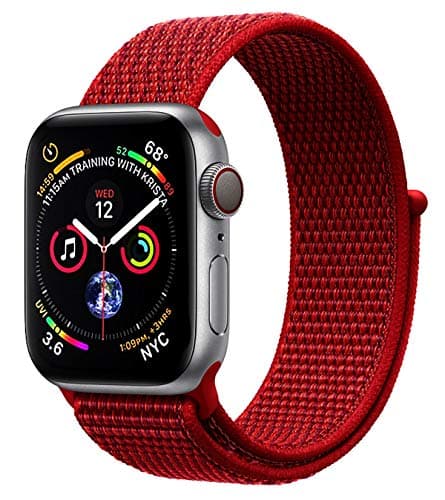 Wengerui Replacement for Watch Strap 38mm/40mm, Nylon Sport Loop Band Replacement Wristband Compatible with Series 4, Series 3, Series 2, Series 1 (38mm/40mm, Deep Red)