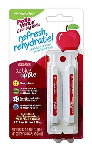 PediaVance Active Apple Active Liquid Electrolyte Concentrate Mix, 10x Liquid Sticks | Non GMO | Scientifically Balanced to Treat Dehydration | Travel Size, Red