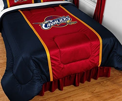 Cleveland Cavaliers 14 Piece QUEEN SIZE Bedding Set - Includes: (Comforter, Sheet Set, 2 Pillow Cases, 2 Shams, Bedskirt, Valance/Drape Set &amp; Matching Wall Flag)