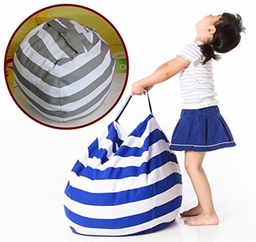 EXTRA LARGE - Stuffed Animal Storage Bean Bag - Available in 2 Sizes (26" &amp; 36") - Premium Cotton Canvas