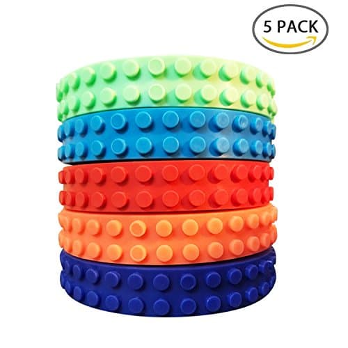 Lego Tape (5 Rolls), Multicolor Silicone Non-Toxic Safe Cuttable Reusable Tapes with Reusable Self Adhesive Strips as Brick Base Plates, Compatible for Major Toy Brand Lego Blocks, Best Gift for Kids