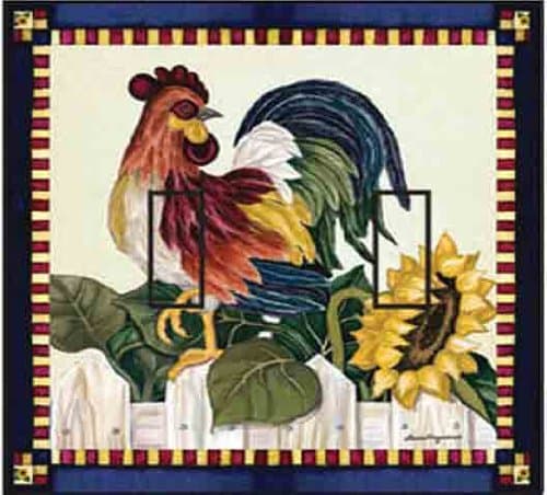Roosters Double Toggle SwitchStix Peel and Stick Switch Plate Cover Décor