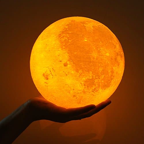 3D Printing Moon Lamp, Moonlight Cozy Night Light Lunar USB Charging, YIWEISI Touch Control Brightness Warm/Cool Color (7.9inch moon night)