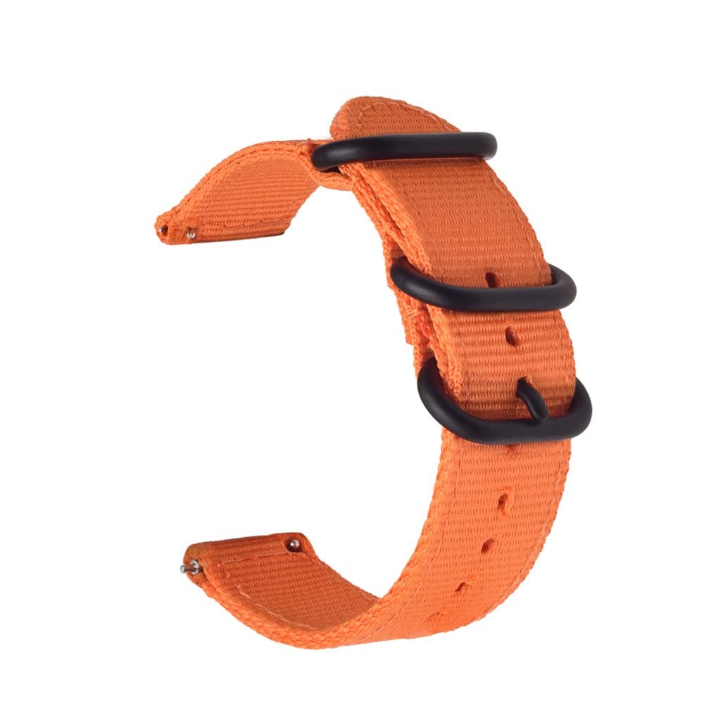 Quick Release 2 Pieces NATO Watch Band Thick Nylon Strap Black Buckle