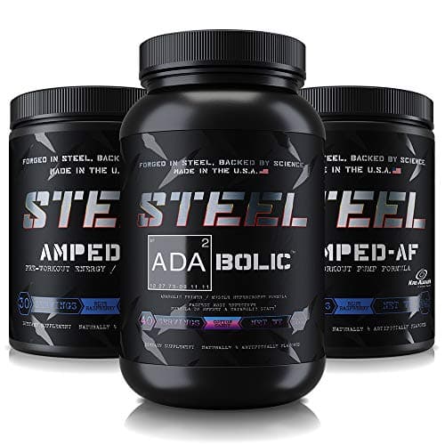 Steel Supplements | The Enhanced Pre-Workout Stack | Cotton Candy/Blue Raspberry/Blue Raspberry