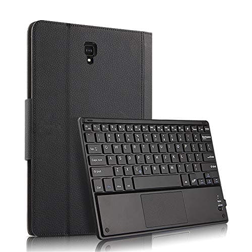 Tablet Case Compatible with Samsung Galaxy Tab S4 10.5 Inch T835,Anti-scratch Shockproof Fashion Bracket Clamshell Magnetic Buckle Tablet Case USA Wireless Bluetooth Keyboard with Touchpad-Black