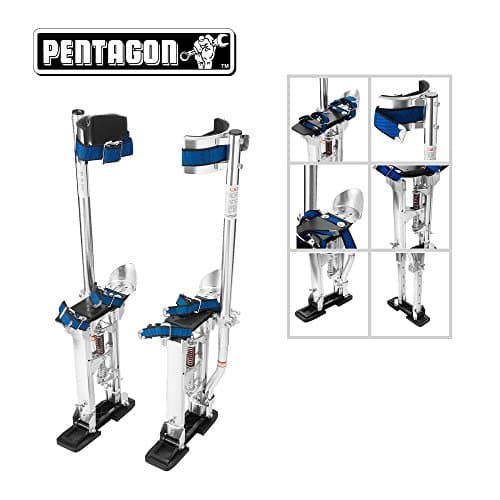 Pentagon Tools | Professional 15"-23" Black | Step Up Drywall Stilts
