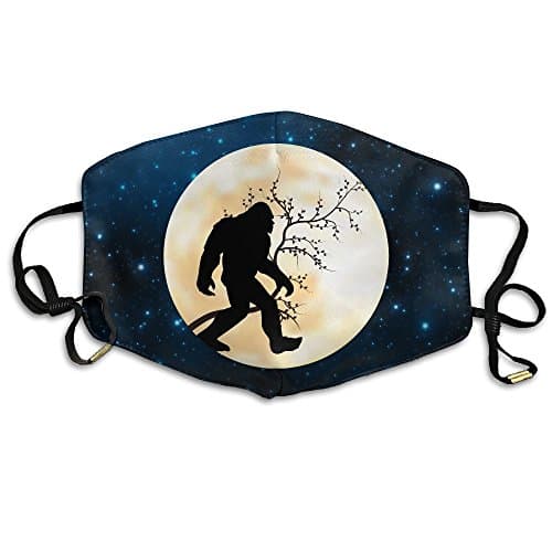 AlioaI Funny Bigfoot Sasquatch Full Moon Unisex Dust Allergy Flu Masks Washable Activated Carbon Breath Healthy Safety Mouth Masks