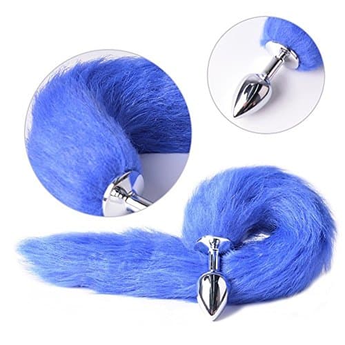 Liblimb Fox Tail Stainless Steel A nal B utt P lug-Blue(Large)