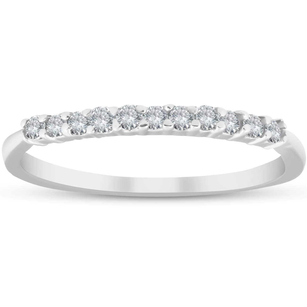 1/4ct 14K White Gold Diamond Wedding Stacker Guard Ring