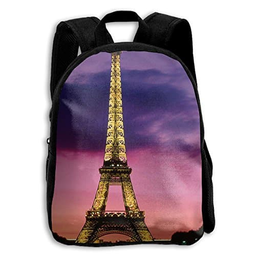 STUSHOUDLE Paris Eiffel Tower Childrens' Backpack, Print Rucksack School Bag For Kid