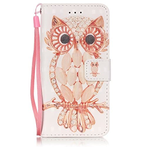iPhone 6S Wallet Case, iPhone 6 Case, iPhone 6S Case,Alkax Cute Owl Pattern Flip PU Leather Cover with Stand Kicktand Card Slots Wrist Strap Full Body Protective Phone Cases for Apple iPhone 6 (Owl)
