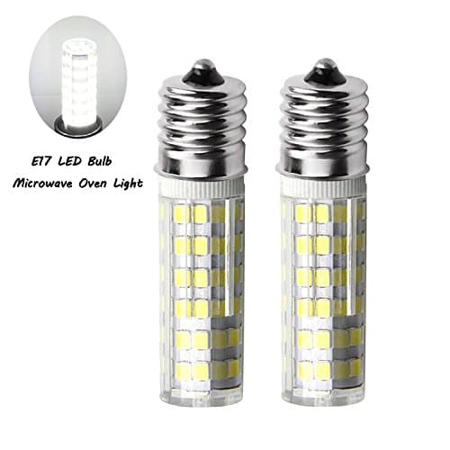 E17 LED Bulb Microwave Oven Light, Stove Bulb Light 5W（equivalent to 45W halogen bulb）Daylight White Dimmable 6000K 76X2835SMD AC110-130V (Pack of 2)