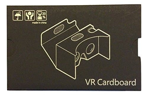 HoK Google VR Cardboard V2.0 3D Glasses - Virtual Reality Cardboard Kit with Headband Fits 3" - 6" Screens (Black)