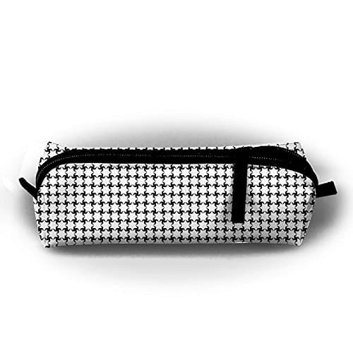 Black White Polygon Pencil Case High Capacity Zipper Makeup Bag For School Students Girls Teens Kids