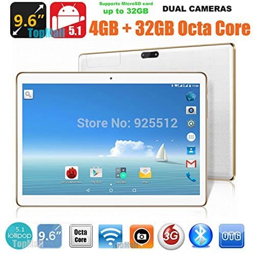 9.7" Tablet Phone with 25601600 IPS Octa Core RAM 4GB ROM 64GB 8.0MP 3G MTK6592 Dual sim Card Phone Call Tablets PC Android 5.1 GPS