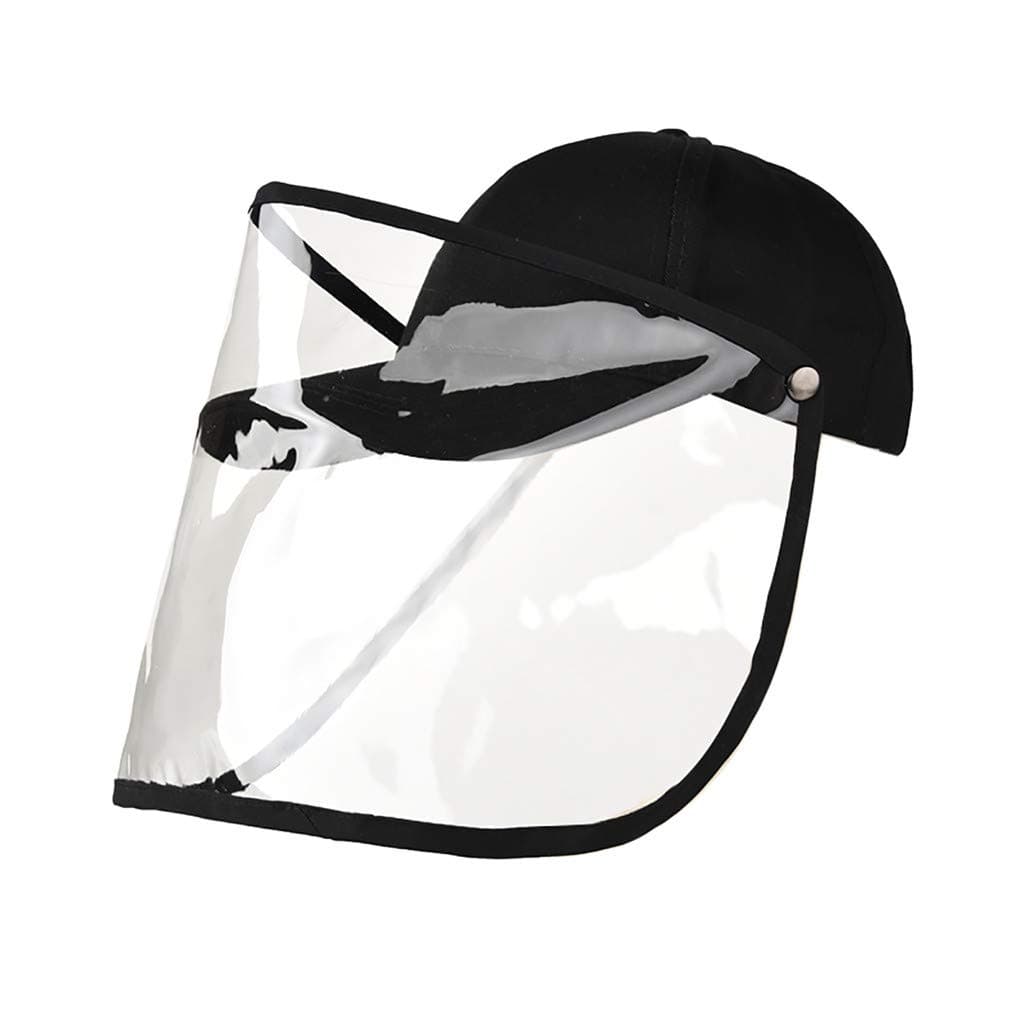 BBesty Flip-up Protective Safety Face Shield Removable Full Cover Dustproof Waterproof Baseball Hat Splashing Proof Anti Pollution Removable Clear Visor Outdoor Facial Cover