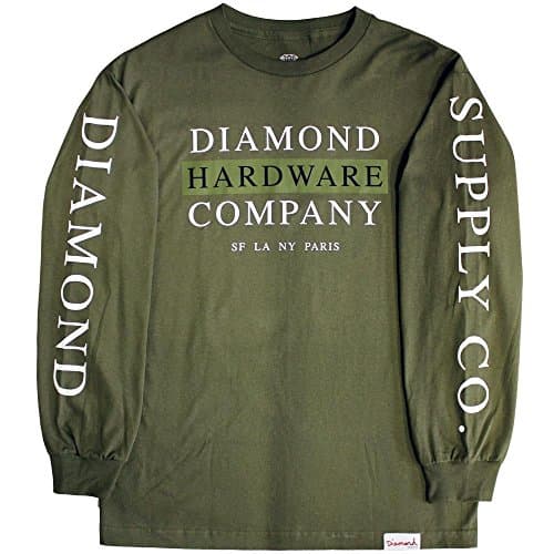 Diamond Supply Co Hardware Stack Long Sleeve T-Shirt Military Green