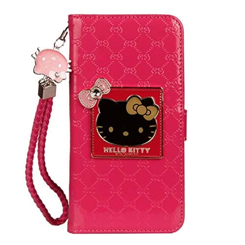 (AWCKTIPMXHPK) 3D Mirror Hello Kitty Leather Wallet Case for iPhone Xs MAX (2018/6.5 in)- Retail Packaging
