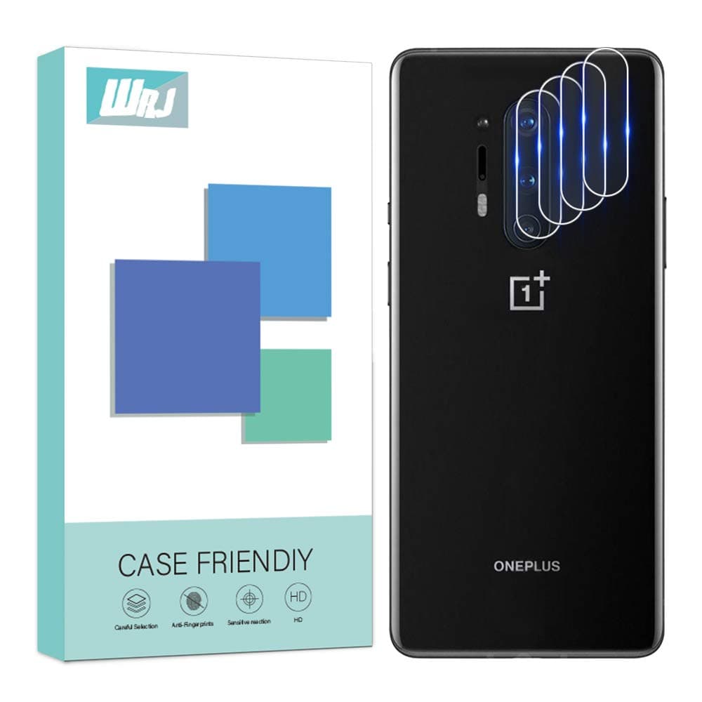 [4-Pack] WRJ for Oneplus 8 Pro Camera Lens Screen Protector (Not for Oneplus 8), Anti-Scratch, Anti-Fingerprint, No-Bubble 9H Hardness Tempered Glass,Lifetime Replacement Warranty
