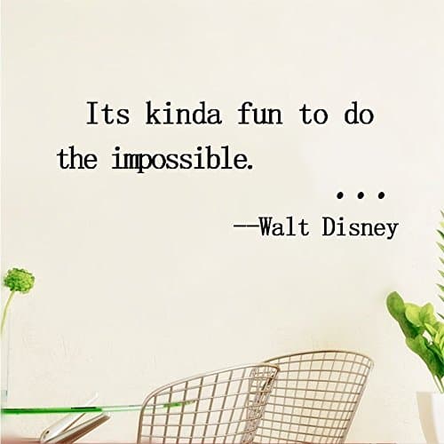 Its kinda fun to do the impossible. Vinyl Wall Art Inspirational Quotes and sayings Home decor Decal Sticker Size: 13'' X 32''