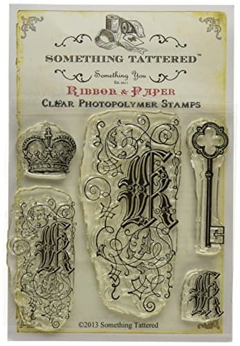 Something Tattered Clear Stamps, 4 by 4-Inch, Monogram Initial K