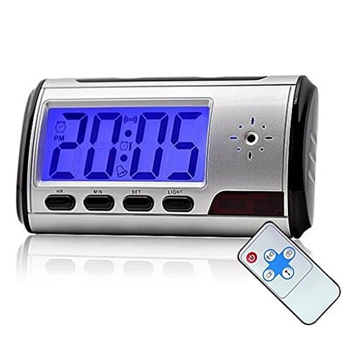 JINSER Portable Digital Alarm Clock Spy Camera DVR with Motion Detection Video Audio Recorder Remote