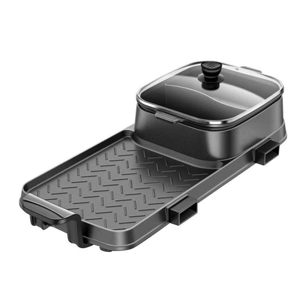 XXDTG BBQ Grill Hot Pot, Multi-Function Electric Barbecue Oven Adjustable Electric Power Ideal for 3-10 Person