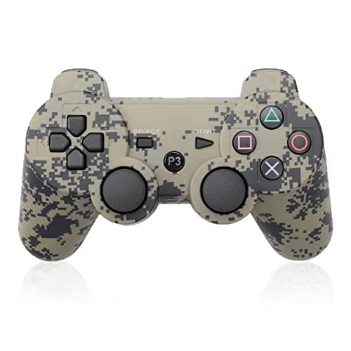 PS3 Controller Wireless Bluetooth Six Axis Dualshock Game Controller for Sony PlayStation 3 PS3 (Camouflage Gray)