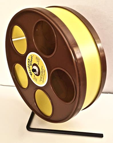 SUGAR GLIDER/HAMSTER 8" DIAMETER EXERCISE WHEEL BROWN WITH YELLOW TRACK