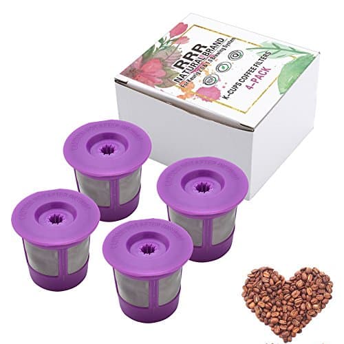 4 Pack Reusable Coffee Filters Replacement for Keurig 2.0 and Original Keurig 1.0 Brewer K200/K250,K300/K350,K400/K450/K460, K500/K550/K560