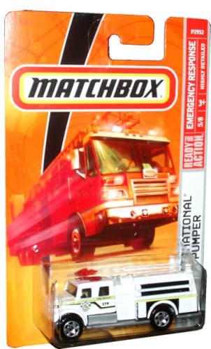 Mattel Matchbox 2008 MBX Emergency Response 1:64 Scale Die Cast Metal Car # 59 - White Fire Rescue International Pumper Fire Truck by MBX