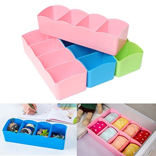 Closet Drawer Organizer Storage Divider Box Case For Tie Bra Sock