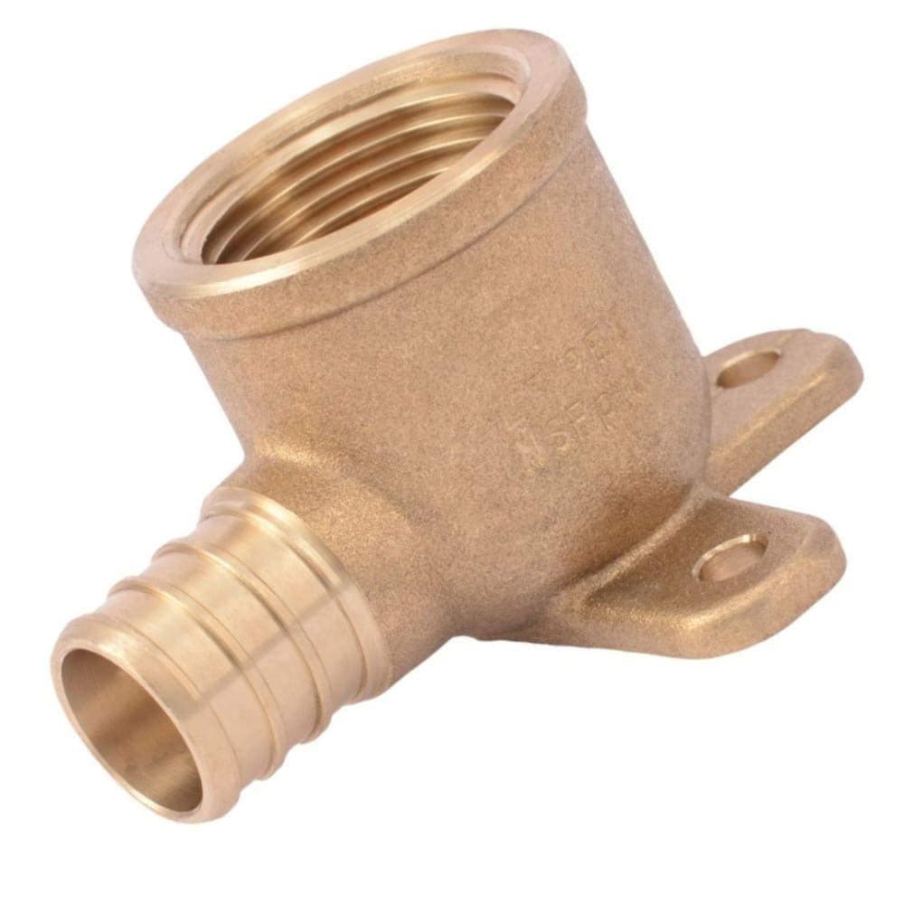3/4 x 3/4 Inch PEX Female NPT Threaded Drop Ear Elbow Connector Fitting Crimp Brass for PEX Pipe Tubing, No Lead 1