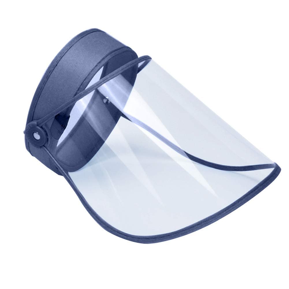 2 PCS Unisex Adults Safety Full Face Shield Protective Hat Detachable Anti-Spitting Anti Fog Dustproof Facial Cover Wide Outdoor Clear Visor, Adjustable