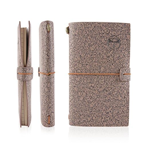 Travelers Notebook Classic Vintage Style Writing Journal Diary Notebook With Refillable Pages and Retro Decorate for Taking Notes, 7.8 X 4.7 inch (Coffee)