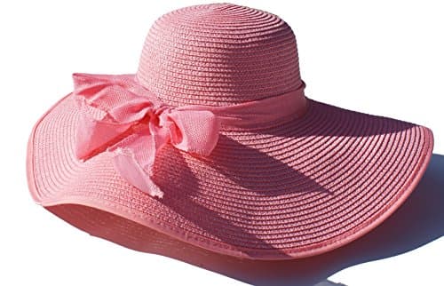 Foldable Sun Protection Summer Beach Straw Hats (Pink)