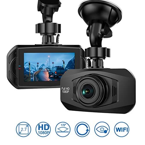 Car Dash Cam - Full HD 1080P 170° Wide Angle Dashboard Camera Recorder with WDR, Built-in WiFi, G-Sensor, Sony Sensor HD Night Vision 2.7"LCD Parking Monitor