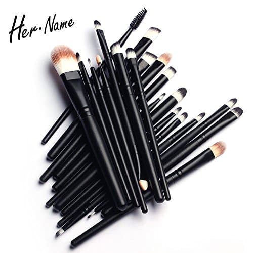HERNAME Makeup Brush Set Professional Face Eye Shadow Eyeliner Foundation Blush Lip foundation Makeup Brushes Powder Liquid Cream 20 Pieces Cosmetics Blending Brush Tool makeup (Black)