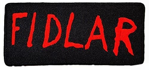 FIDLAR (red black) Cool Funny Biker Patch for DIY Bone Ghost Hog Outlaw Hot Rod Motorcycles Rider Lady Biker Jacket T shirt Patch Sew Iron on Embroidered Badge Sign Costume