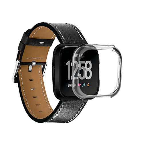 For Fitbit Versa Case, Fitbit Versa Clear Soft TPU Protector Shock-proof and Shatter-resistant Clear Cover Case for Fitbit Versa Smart Watch Assesories Slim Scratch Resistant Soft Case(transparent)